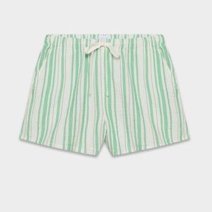 Aritzia Little Moon Airplush Cotton™ Sail Short - Green and White - Size Medium